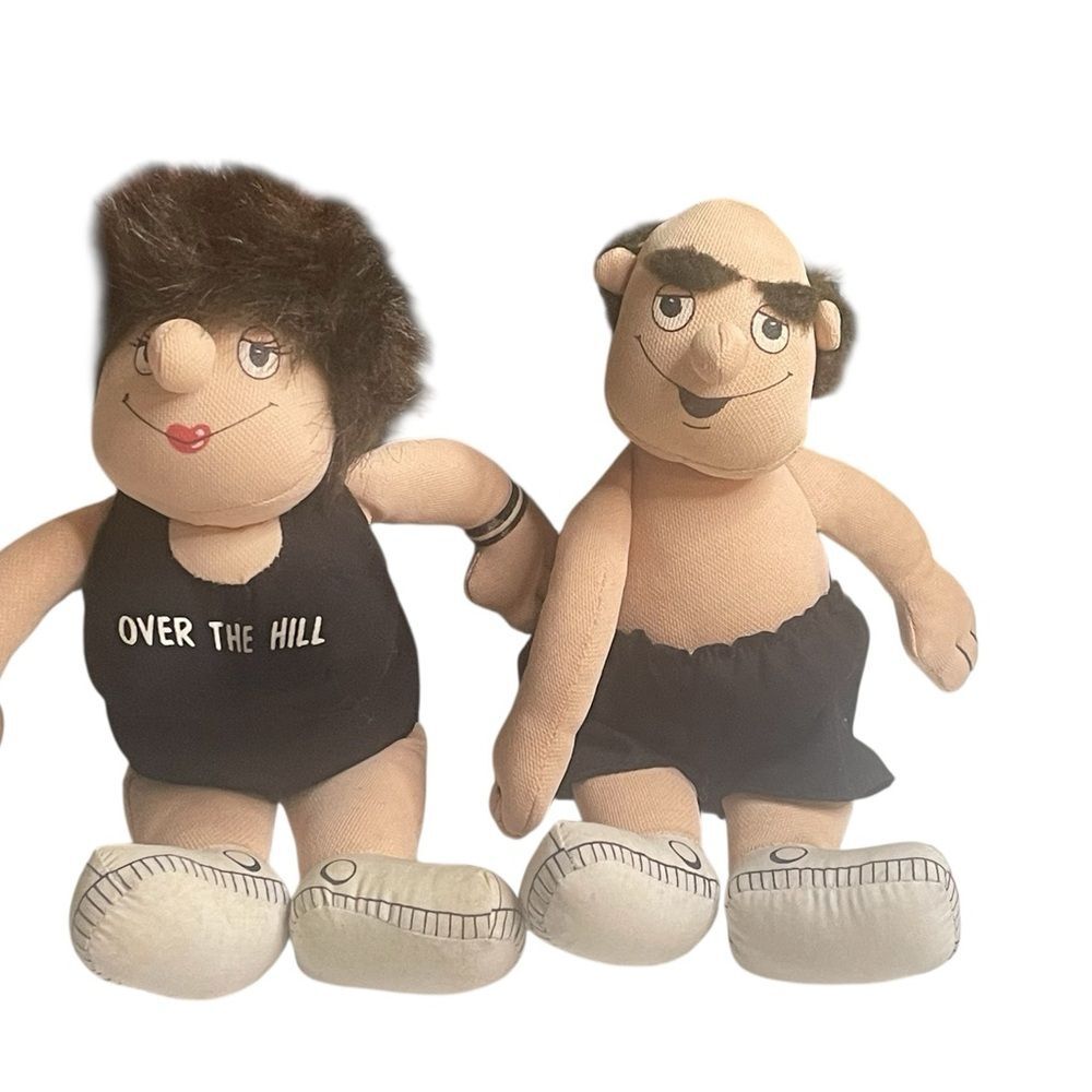 Vintage Russ Berrie Over the Hill Plush Couple Set